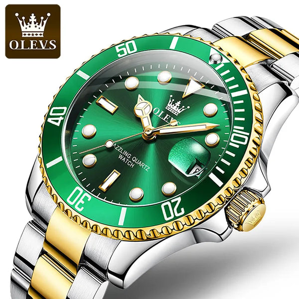 Top Brand Luxury Men's Quartz Watch - Business Waterproof, Luminous Large Dial, Stainless Steel Sports Timepiece