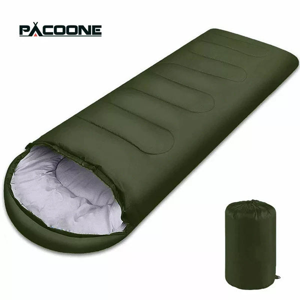 PACOONE Lightweight Camping Sleeping Bag: 4-Season Warmth, Envelope Design for Backpacking, Outdoor Adventures, and Winter Camping