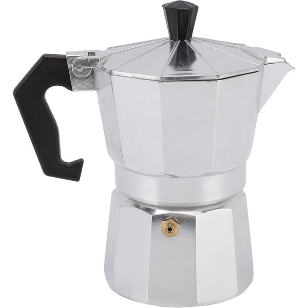 Octagonal Aluminum Coffee Kettle: Household and Travel Essential for Brewing Italian Moka Coffee or Tea – Perfect for Office, Home, and Outdoor Camping