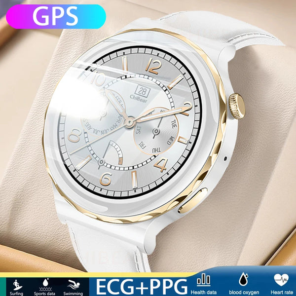 GPS Sports Smartwatch with HD Screen, ECG+PPG, Bluetooth Calling, and Waterproof Design for Android and iOS - Ideal for Women's Fitness Tracking