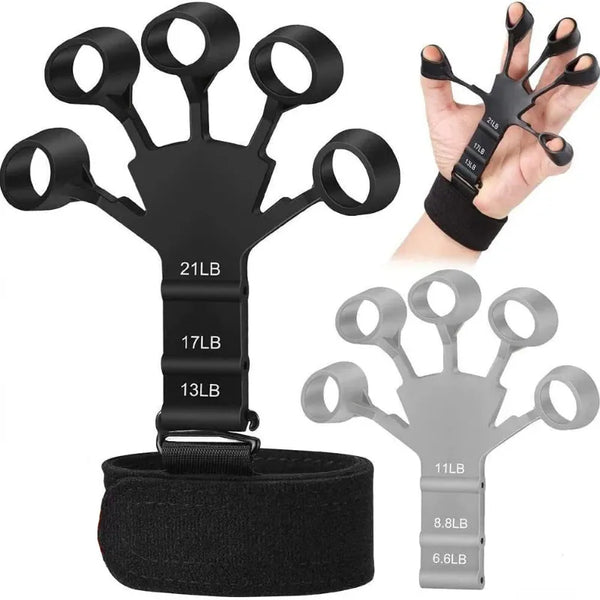 1pcs Silicone Gripster 
Grip Strengthener Finger 
Stretcher Hand Grip 
And Exercise Hand Strengthene