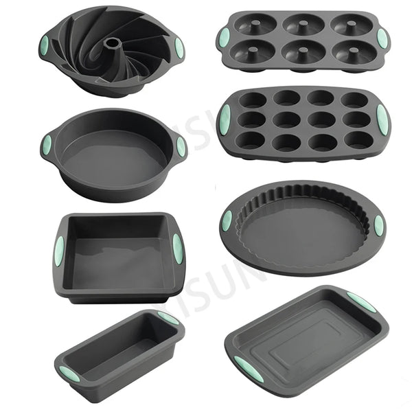 Professional Silicone Bakeware Set: Heat-Resistant Loaf, Muffin, Donut, and Cake Pans