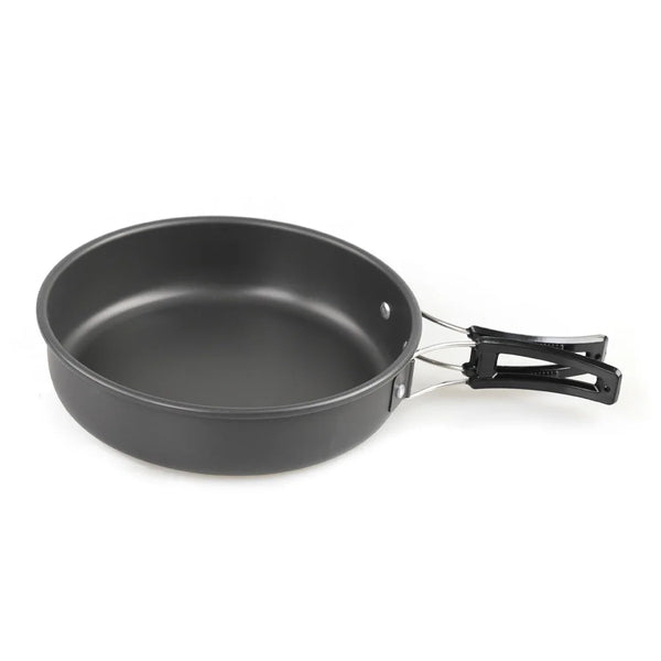 Ultra-Light Outdoor Aluminum Alloy Cookware Set: Hard-Anodized Pan and Pot for Picnics, Camping, and Hiking – Includes Frying Pan and Utensils