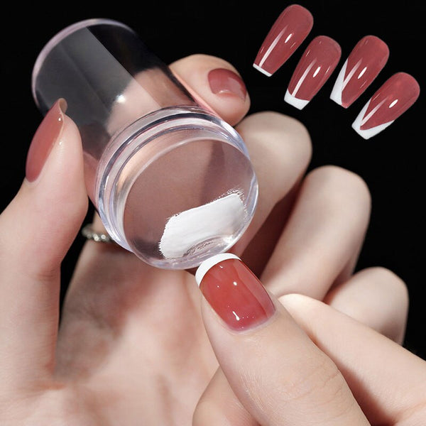 Transparent Nail Stamper with Scraper 
2pcs Jelly Silicone Stamp for French 
Nails Manicuring Kits 
Nail Art Stamping Tool Set